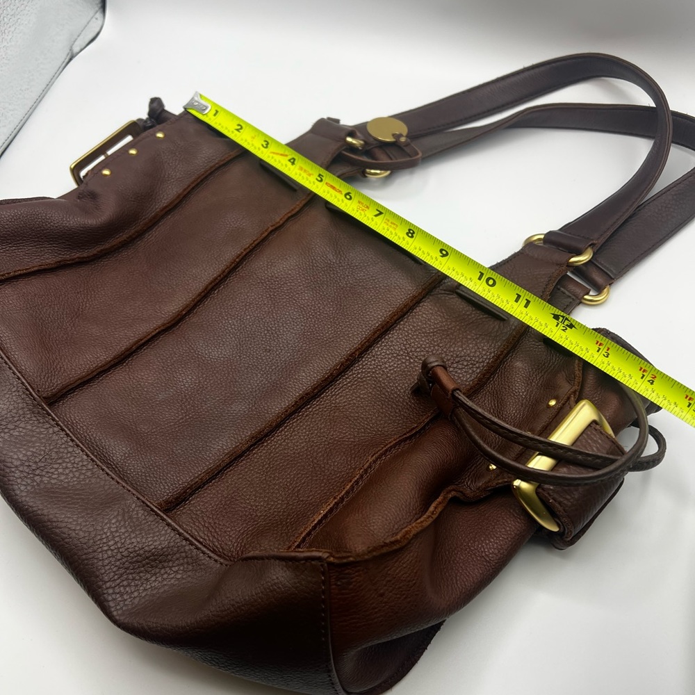 A.N.A. Boho Women’s Leather Bag Purse Brown Marked Shoulder Straps Side Buckles - Picture 9 of 14